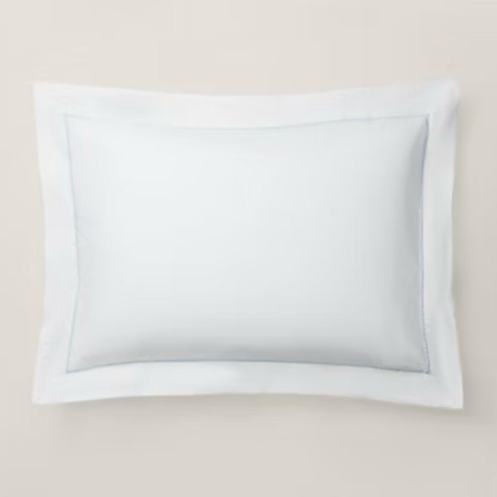 Ralph Lauren Organic Cotton Percale Palmer Standard Sham Pale Sky Blue - 1 Sham